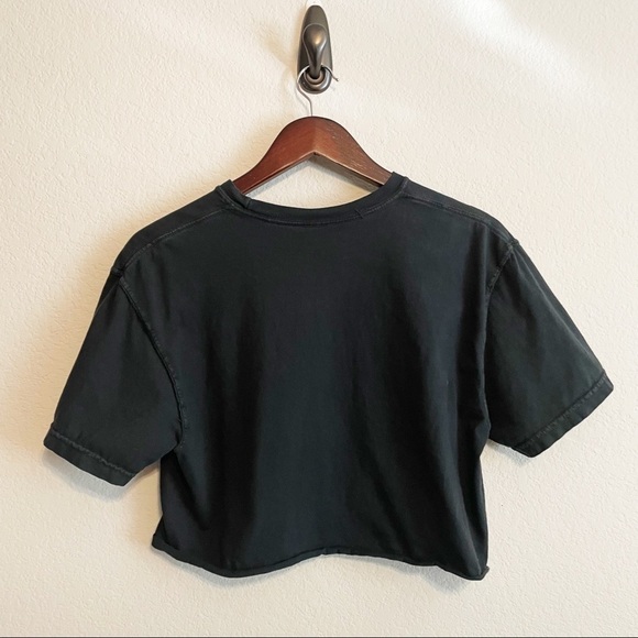 Iggy Pop x Drop Party Black Short Sleeve Cropped T Shirt Size Medium - Picture 2 of 5